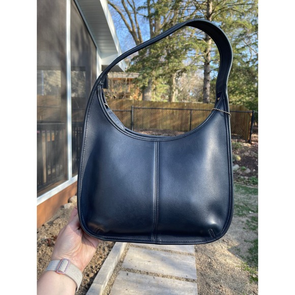 SOLD!  Vintage COACH Ergo Zip Blue Leather Shoulder Bag No 9025 - Picture 2 of 11